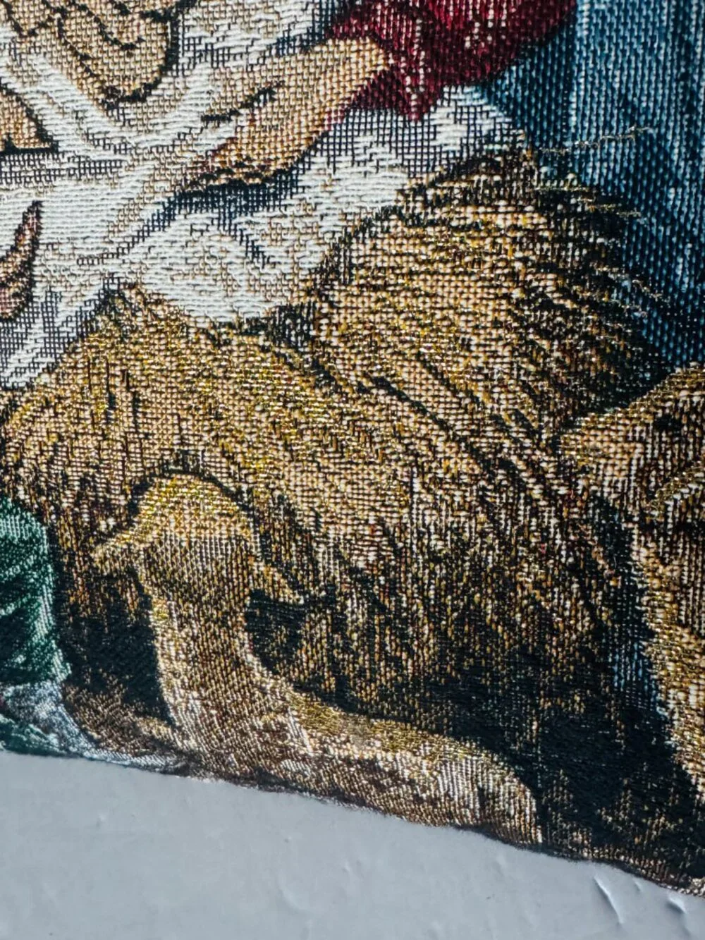 Sue Allison Nativity Scene Christmas Tapestry Throw Pillow 16x16